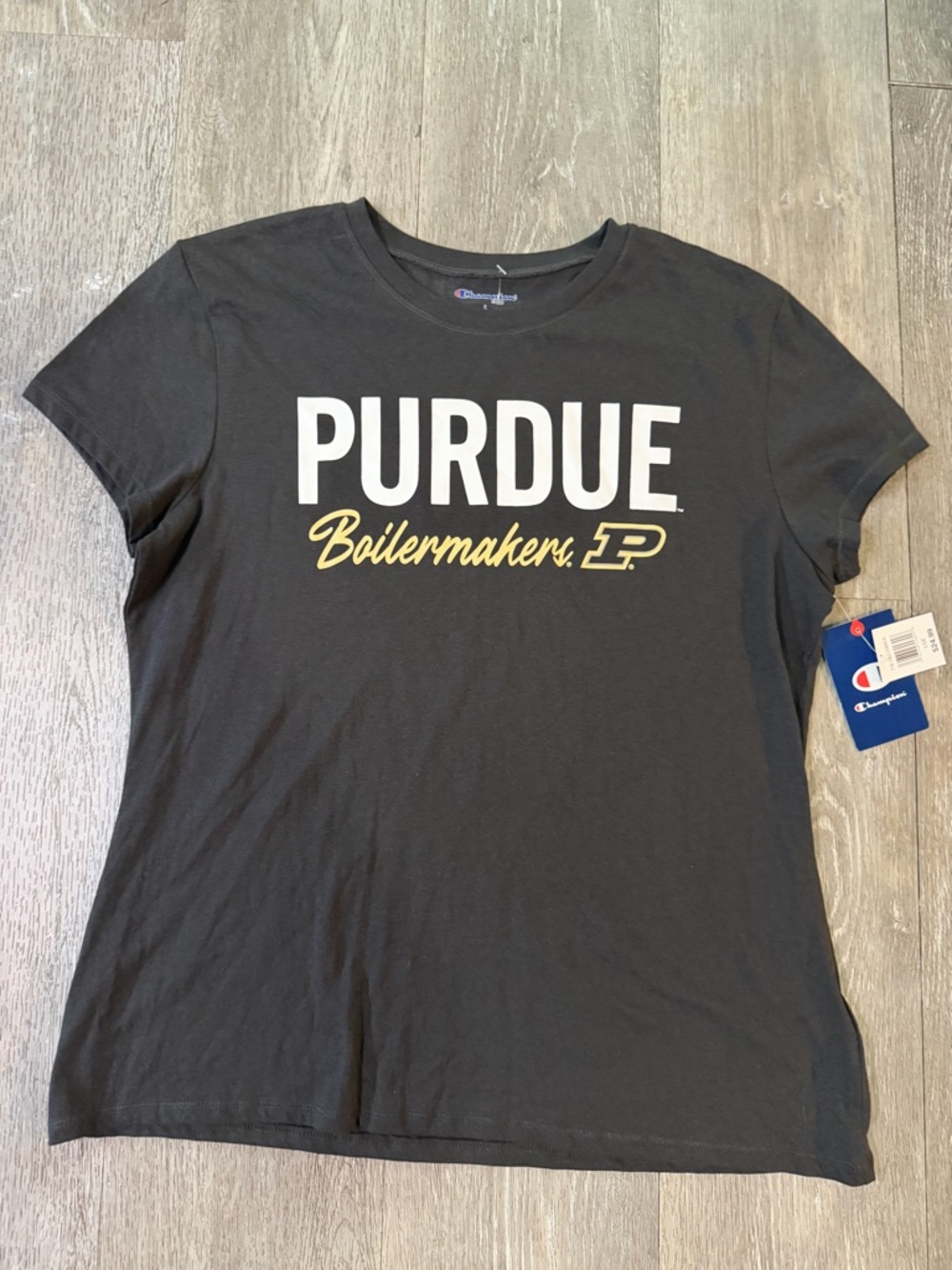 Champion Black Purdue Boilermakers Short Sleeve Tee
